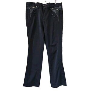 WamPum Jeans Trousers Womens L / EU 46 Black Straight W37 inch Y2K Goth Vintage